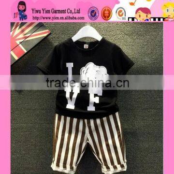 2015 Summer New Arrived Strip Short Boy Clothes Korea Style Two Piece Cheaper Kids Clothes Wholesale Price