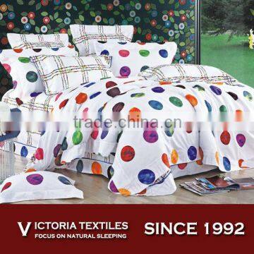 colorful circle design printed cotton bedding duvet cover sets