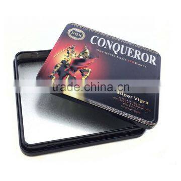 Square medicine tin can drug tin container