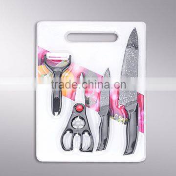 Promotional 4pcs colorful non-stick coating kitchen knife set