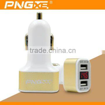 PNGXE Wholesale Double Speed Fast Charge 3.1A Universal led usb car charger 2 port for iphone 12v car battery charger