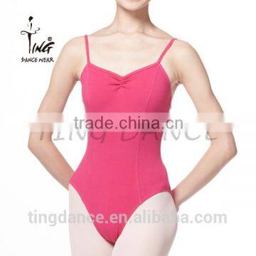 2016 wholesale adult pleated front sexy gymnastics camisole leotard