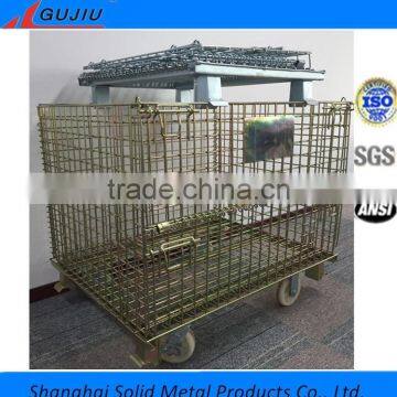 heavy duty wire mesh container used for storage with caster