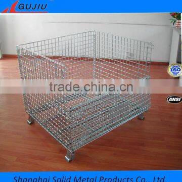 Warehouse Foldable Storage Metal Wire Mesh Box