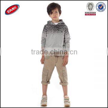 children fashion cotton pullover leopard print hoodies without pocket for boy