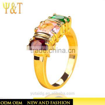 Jingli Jewelry Gold Plated Wedding Ring With Colorful Stones (YJ-391)