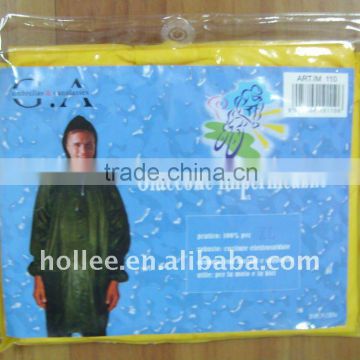 100% PVC waterproof rain suit attached hood