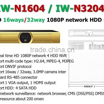 IW-N1604 16CH Full Real Time HD 1080P Network 4HDD NVR