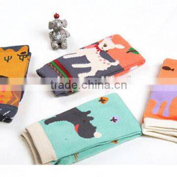 100% Cotton Hot Sale Teen Girl Tube Knee High Socks, Sock Supplier,cartoon Animal Style