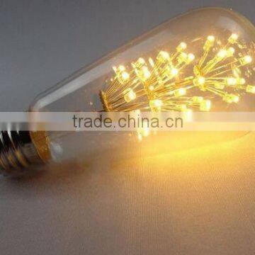 Fireworks LED Light E27 ST64 Edison Vintage Flower Bulb lamp Decorative Cafe star