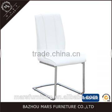 Metal white dinning chairs leather