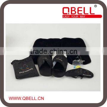 Travel Set Contains Disposable Hotel Slippers ,Air Cushions and Eyemask