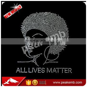 Latest Afro Transfers All Lives Matter Custom Rhinestone Patterns