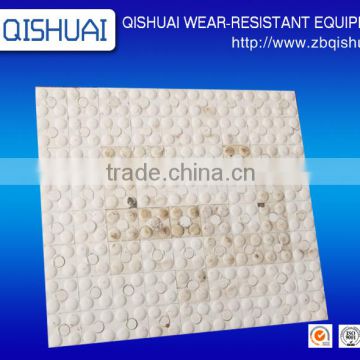 wear resistant alumina ceramic conveyor feeding chute lining