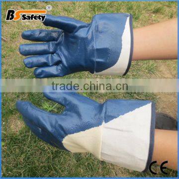 BSsafety Blue nitrile coated safety gloves cut resistant oil resistance smooth surface safety gloves