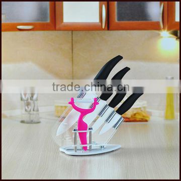 Wholesale 4pcs knife set ceramic with acrylic block