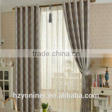 Geometrical pattern jacquard blackout fabric for Turkey curtain Hanghzou finished curtain supplier