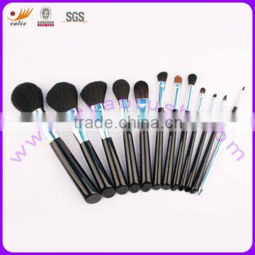 16pcs fiber hair makeup brush kit with angle-end handle