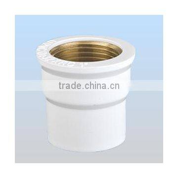 Water Supply Plastic Fitting PVC White Female Adapter (Copper Brass)