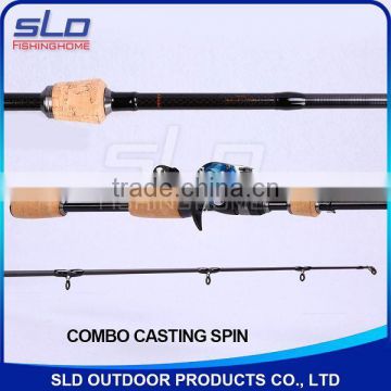 casting spin fishing rod baitcasting fishing reel combo set with carrying bag