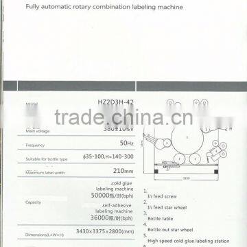 HZ2D3H-42 Fully Automatic Adhesive Combination Labeling Machine photo-3
