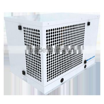 Low temperature refrigeration unit with air cooled