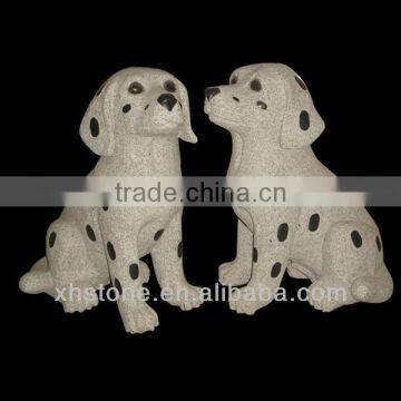 Couple white black dog sculpture for hot sale