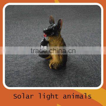 Solar Powered Polyresin Animal Dog Shaped Garden Lantern With Bright White LED Lights photo-4