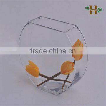 Manufactory In China Clear Rectangular Glass Vase for Decoration