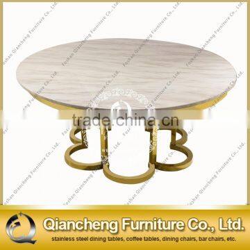 Popular flower design gold color coffee table