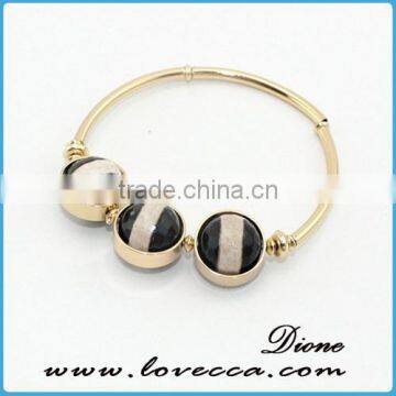 Mutli-color Crystal Natural Stone Bracelet Bangles for Women Natural Druzy Stone Gold Plated Cuff Bangles photo-2