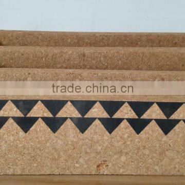 3 Compartments Durable Office Cork File Holder