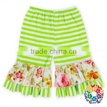 Wholesale Baby Ruffle Shorts 100 % Cotton Stripe Flower Designs Ruffled Shorties for Toddler Girl photo-6