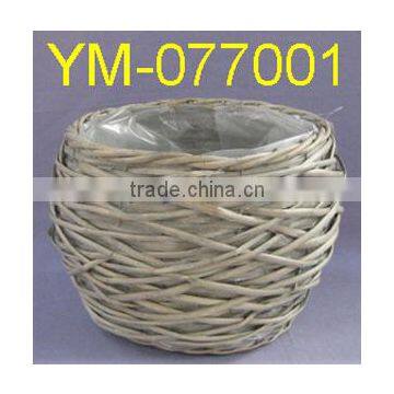 CHEAP Ball Shape half Willow Flower Basket with Plastic Liner.