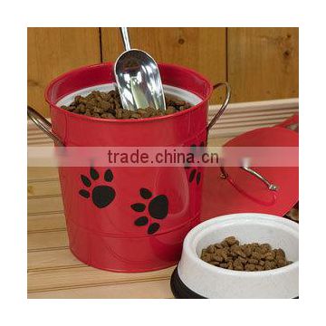 A set of pet food container/pet food bowl