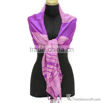 dyed silk scarf, multi-color, 100% handicraft in vietnam