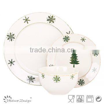 18pcs Christmas Tree and Snowflake Christmas Decoration of Ceramic Tableware photo-2