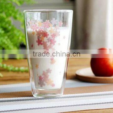 double wall glass milk cup