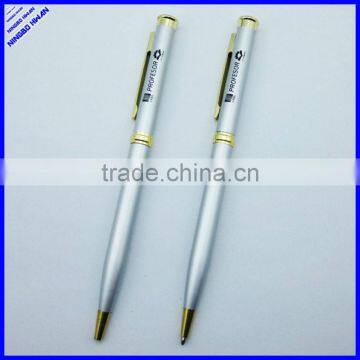 High quality aluminium barrel promotional thin metal ballpoint pen