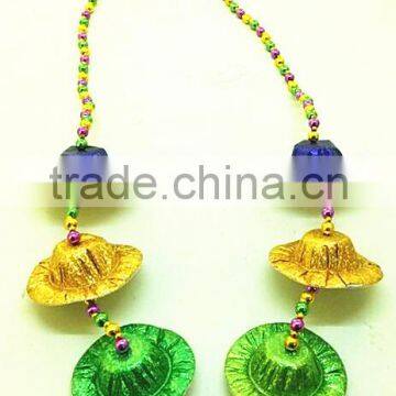 fashion mardi gras beads and hat necklace