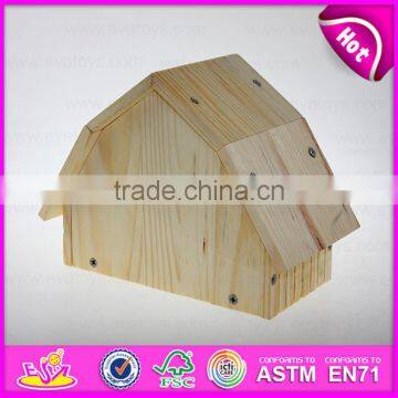 2015 Top New Natural Colour Wooden Bird House,Popular Wooden Bird House,Cheap Outdoor Hanging Wooden Birds House for Kit W06F012 photo-5