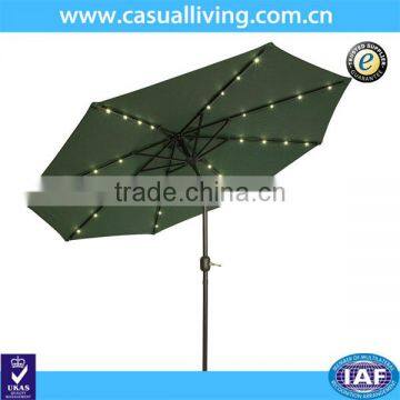 Solar Powdered LED Lighted Patio Umbrella