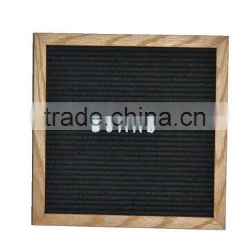 factory wholesale letter board felt backing with slots to insert white plastic letters oak frame