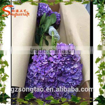 Colorful Silk Artificial Hydrangea Flower Ball With Grass Pot Wholesale photo-3