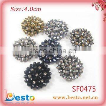 2013 popular new style handmade sew on crystal flower for shoes