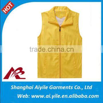 Double-Deck Womens Mens Vest Logo Printing Custom Yellow