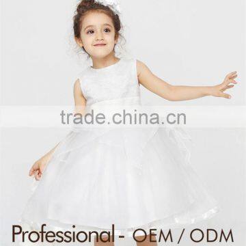 lovely girl white no sleeve party dress performance clothing custom wedding dress suit