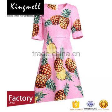 2017 Custom Digital Printed Pineapple Pink 100% Cotton Fabric photo-3