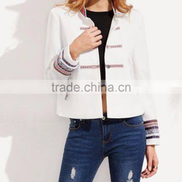 2016 factory price windbreaker soft shell bomber white jacket for women