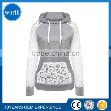 Hoodies Women Custom Lace Hoodies Blank High Quality Female Long Sleeve Sweatshirt Hoodie Women Plain